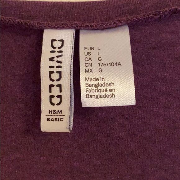 H&M Dark Purple Scoop Neck Tee - Picture 3 of 5
